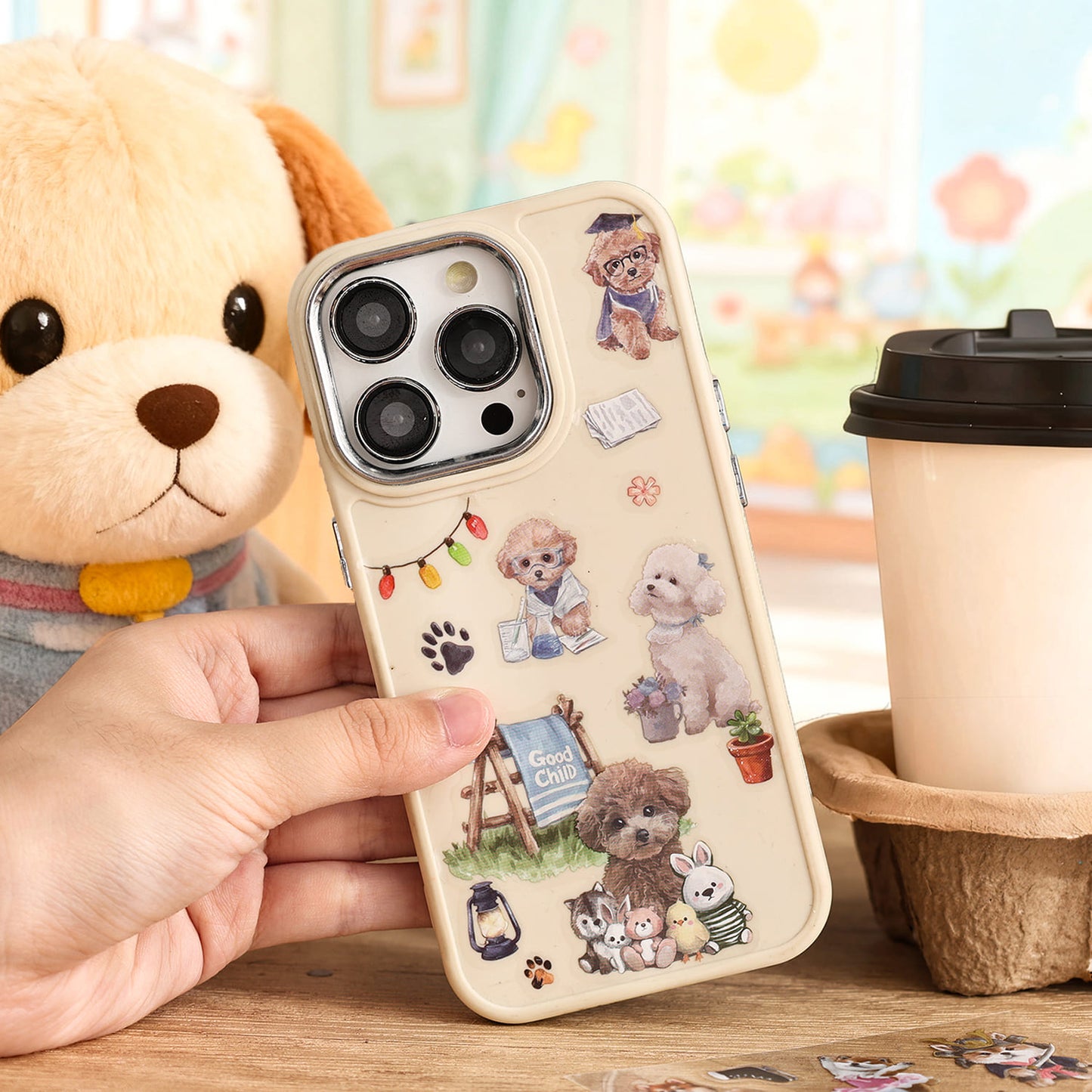 Cartoon Puppy & Kitten Sticker