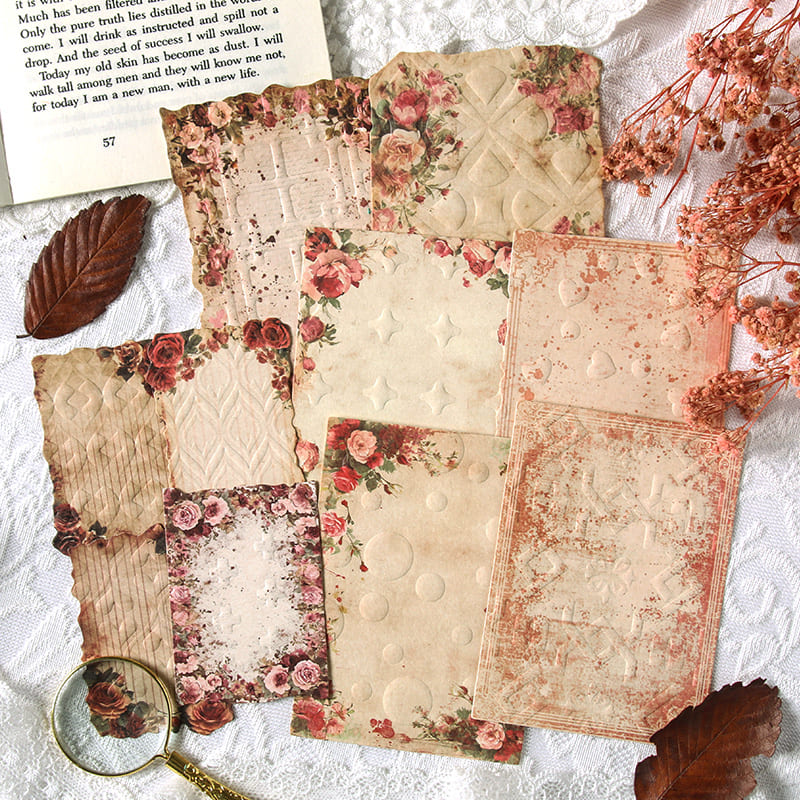 Flower Theme Relief  Scrapbook Paper