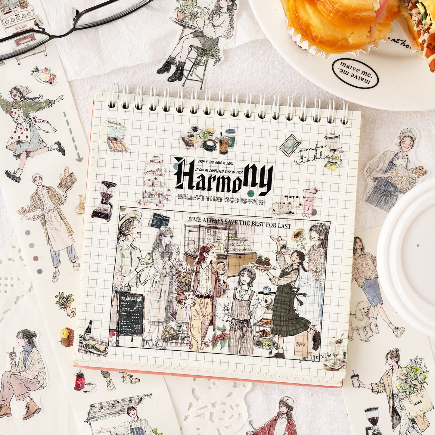 6-Pack Cute Character Die-Cut Washi Tape Set