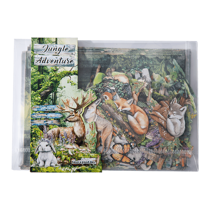 100PCS Jungle Adventure Scrapbook Sticker Set