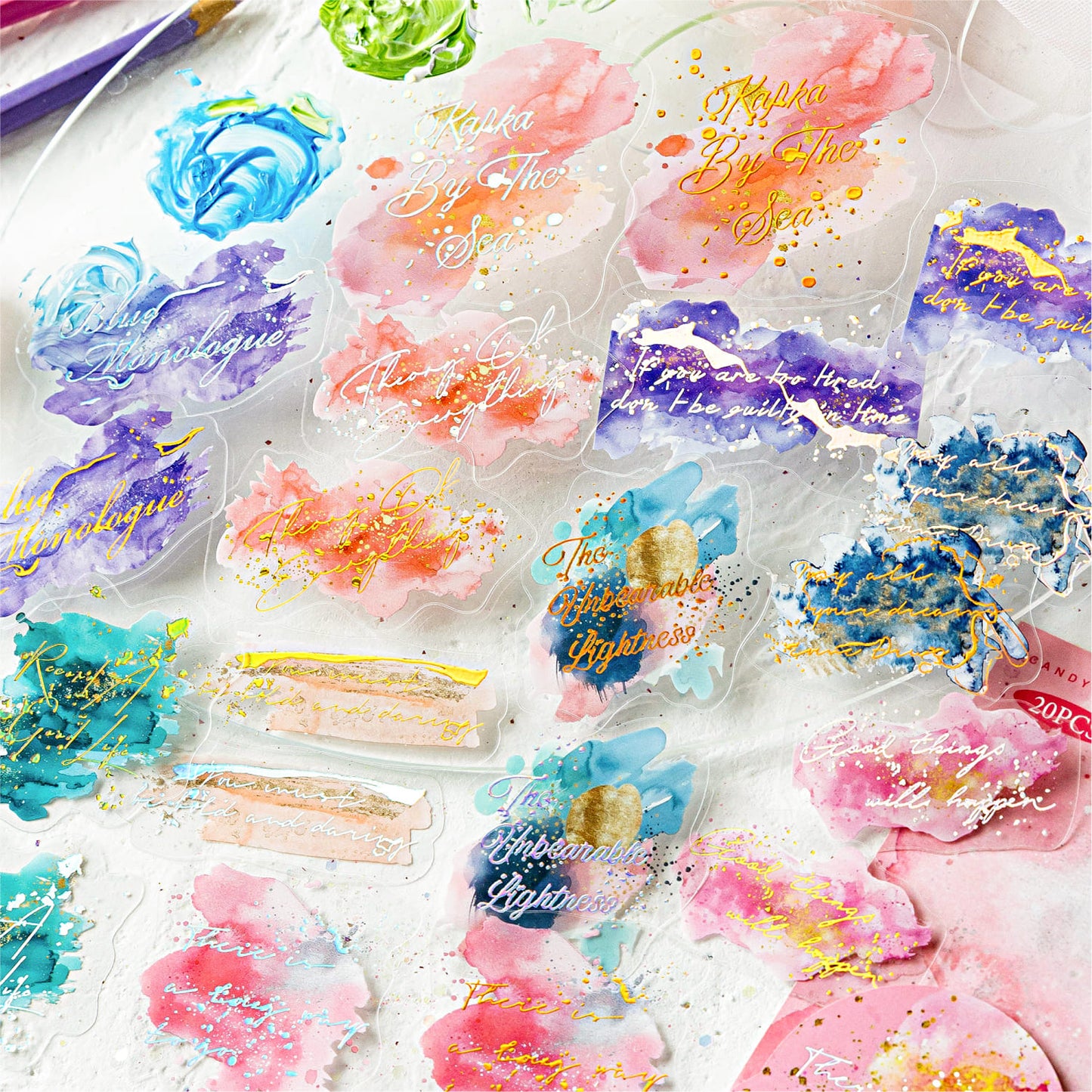 Watercolor Holographic Stickers
