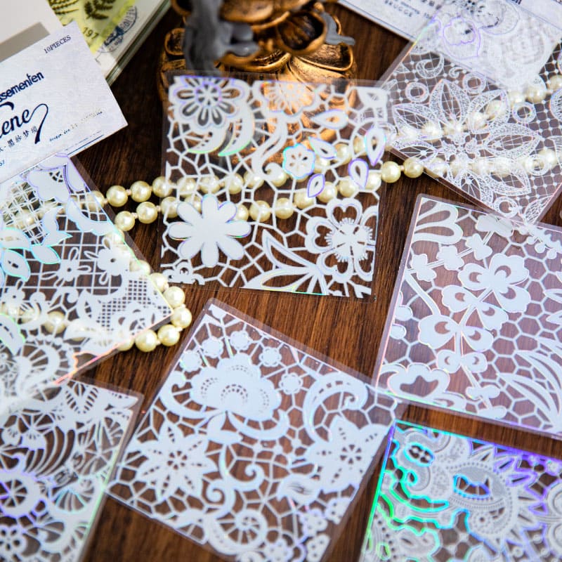 Lace Gold Foil Stickers