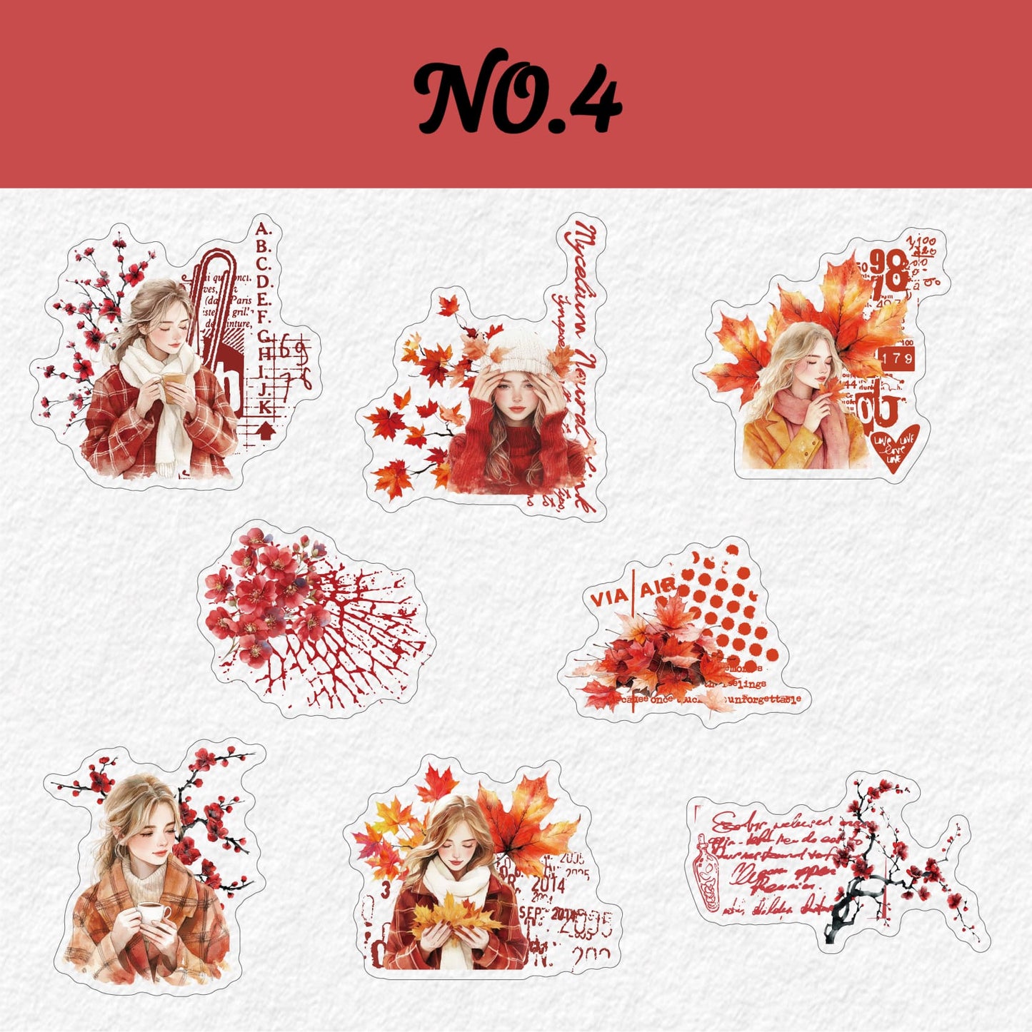 Autumn Winter Girl Character Stickers
