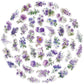 50PCS Purple Flower Stickers Pack