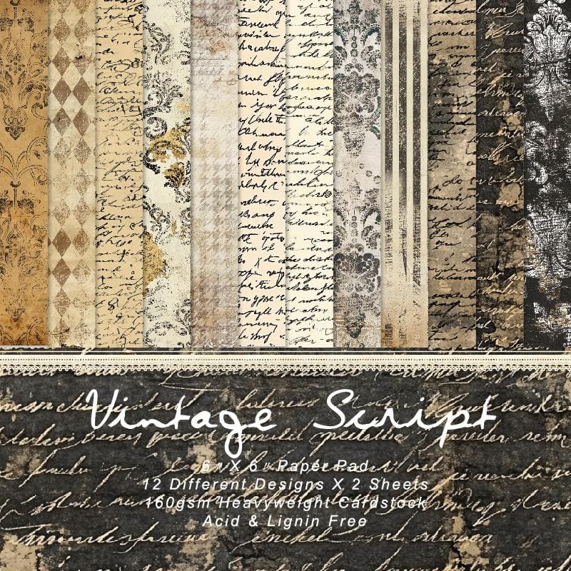 24PCS Vintage Charm Scrapbook Paper