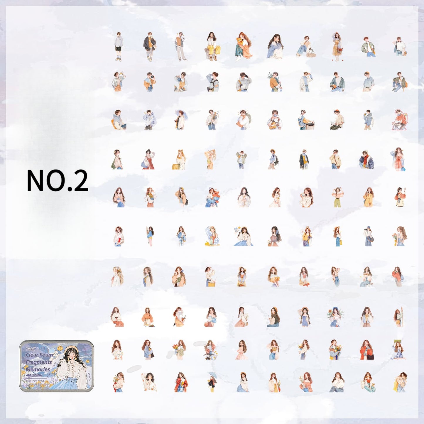 100PCS Character-Themed Stickers