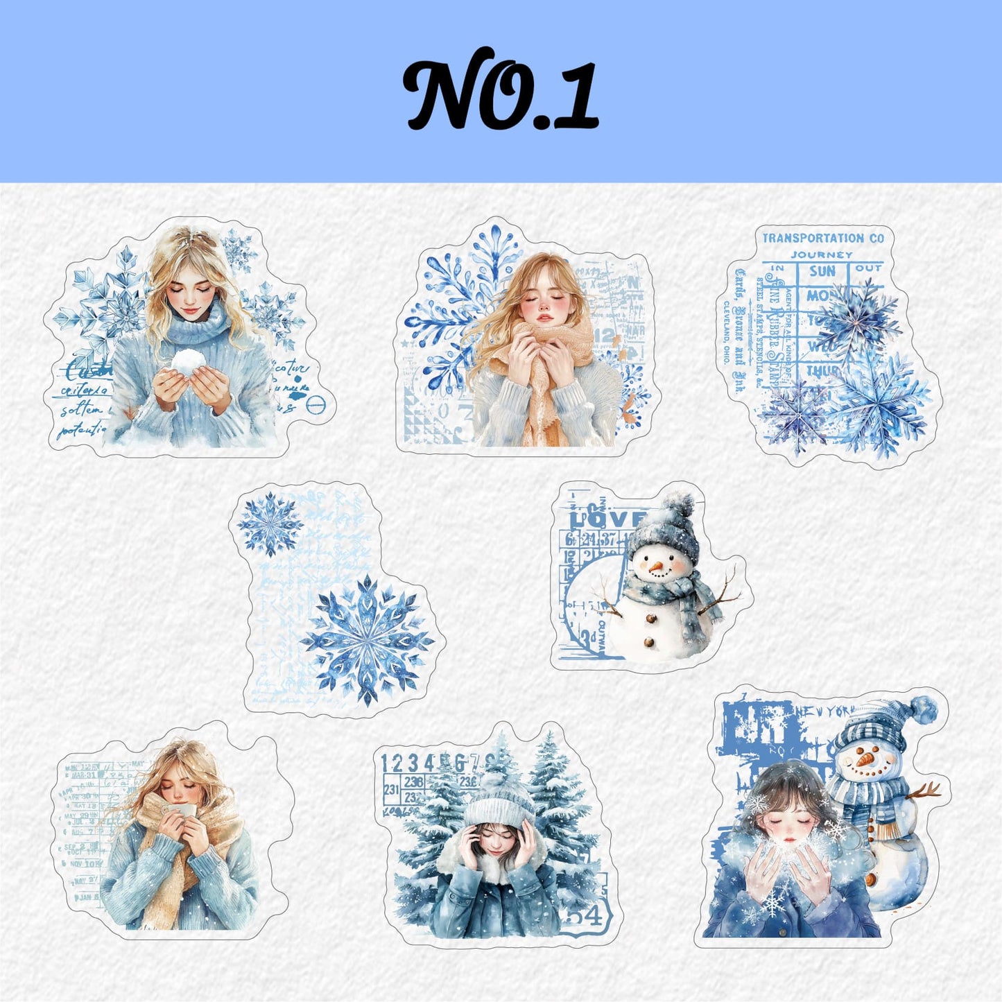 Autumn Winter Girl Character Stickers