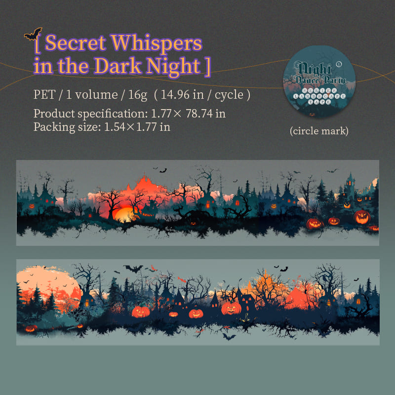 Dark Night Masquerade Themed PET Tape