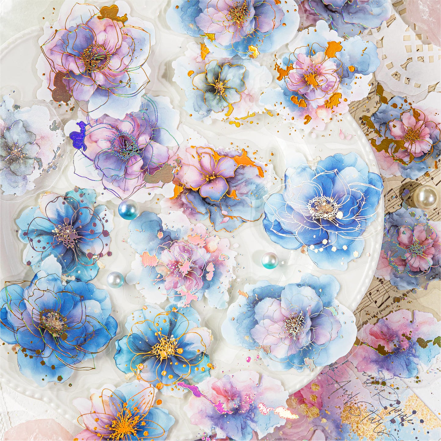 Watercolor Holographic Stickers