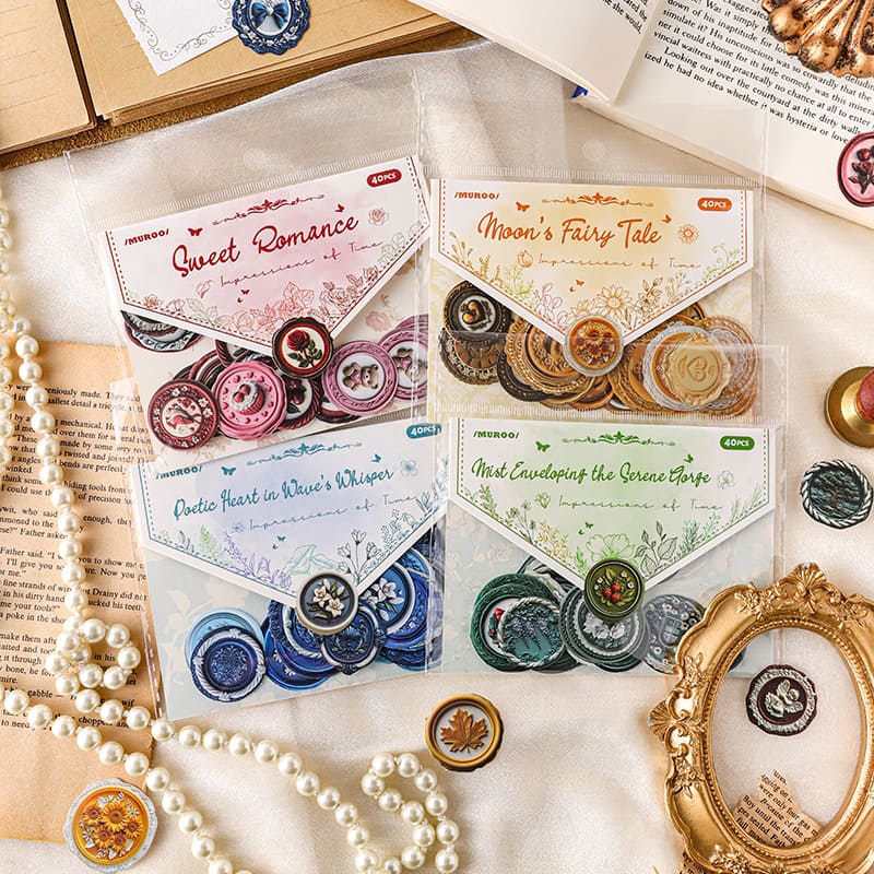 40PCS Wax Seal Series Stickers