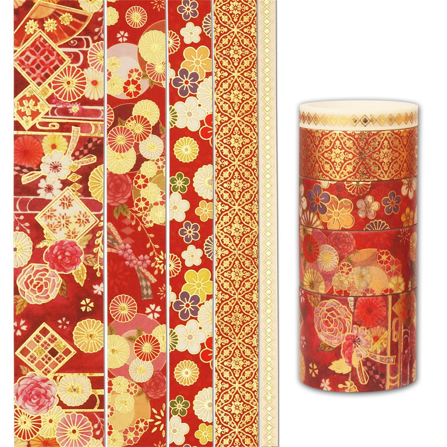 15 rolls Gold Foil Floral Washi Tape