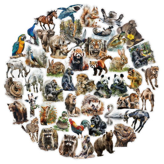 Animal stickers pack – 50PCS cute journaling and scrapbooking set