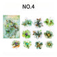 Green gold foil floral sticker NO.4 – suitable for bullet journals, notebooks, and laptops.