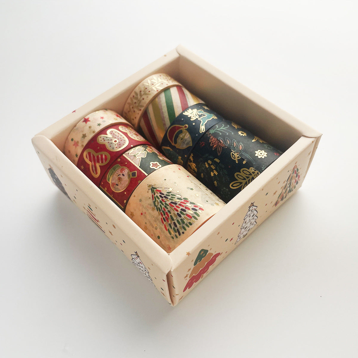 Foil Print Christmas Washi Tapes - 8 Rolls Set