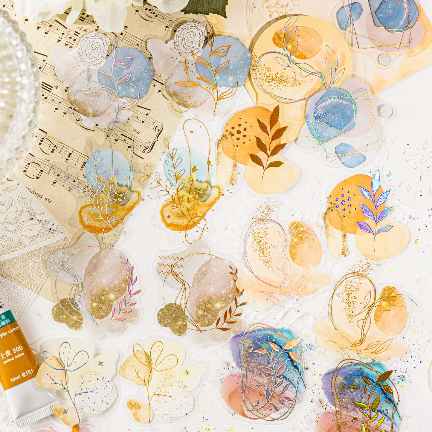 Watercolor Holographic Stickers