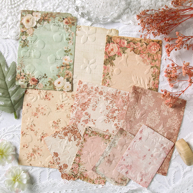 Flower Theme Relief  Scrapbook Paper
