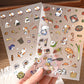 Close-up of cat stickers with glossy PET texture