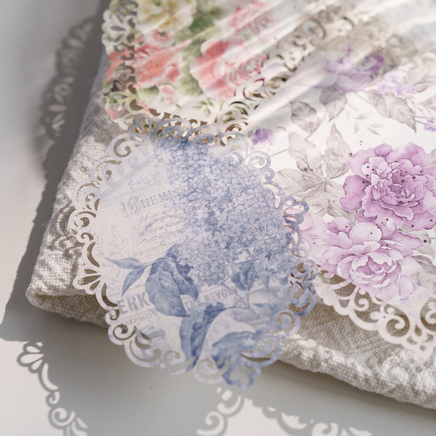 Hollow-Out Vintage Floral Paper
