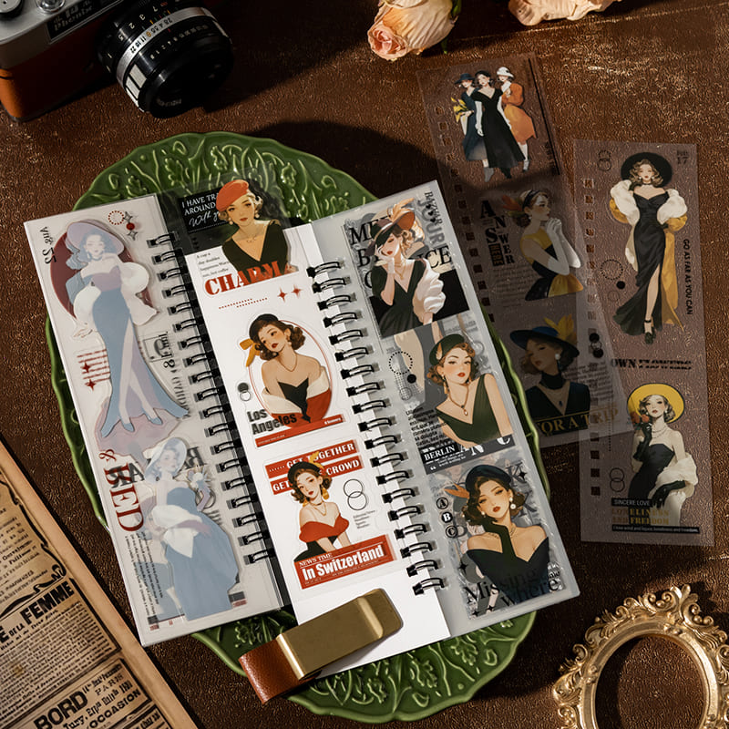 Vintage Elegant Figures Sticker Book