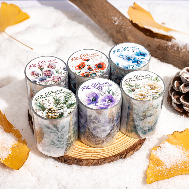 Winter Floral Die-Cut PET Tape