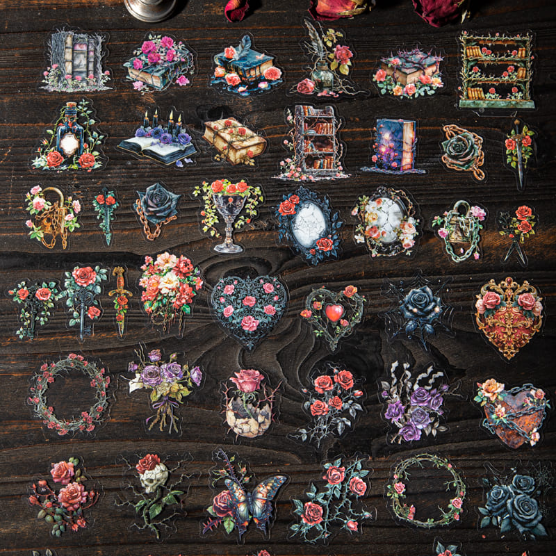 Dark Romantic Gothic Rose Stickers