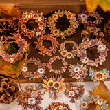 Wreath hard card sticker for autumn journaling