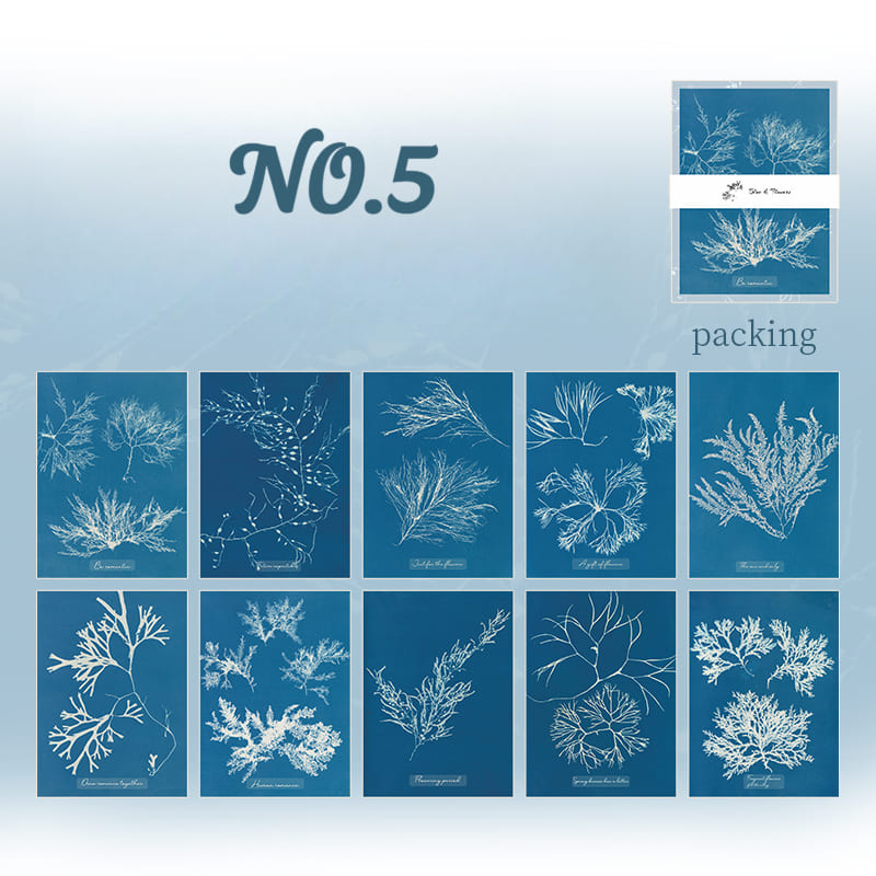 Blue Botanical Scrapbook Paper Pack