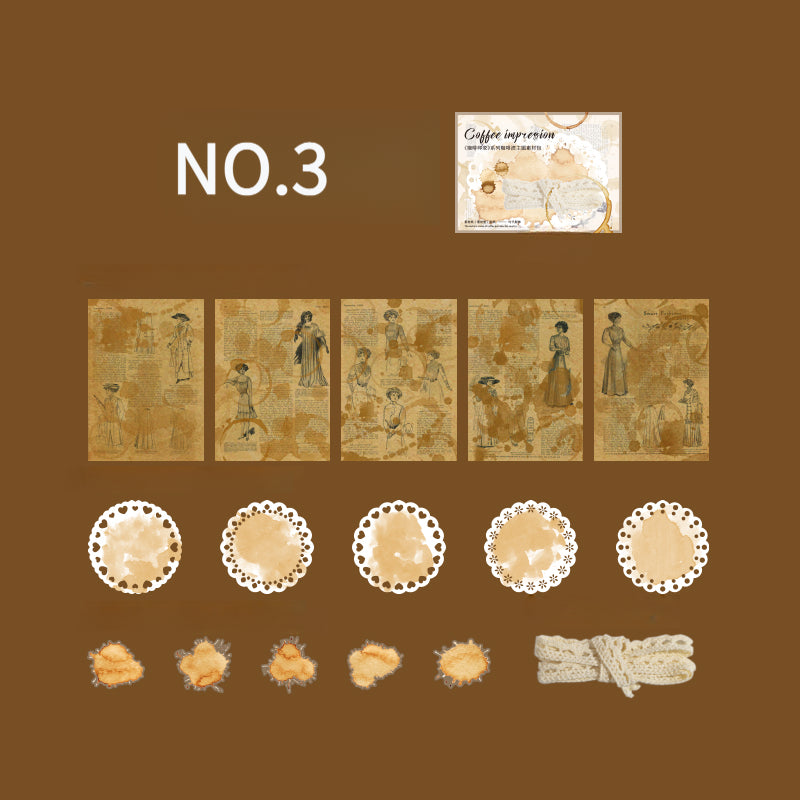 Vintage Coffee Stain Junk Journal Kit
