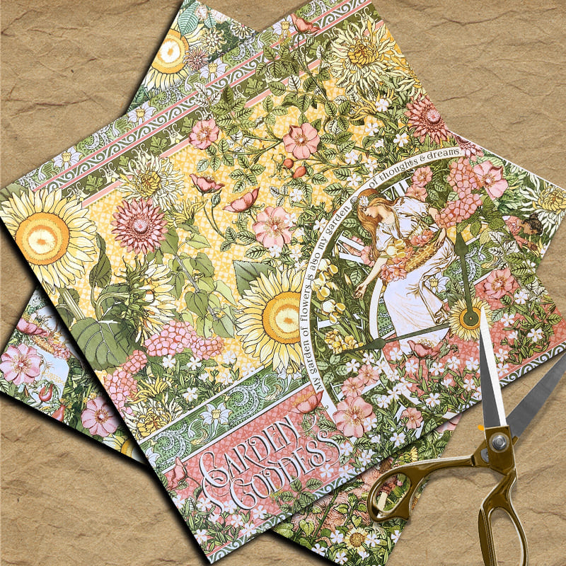 Vintage Garden Scrapbook Paper