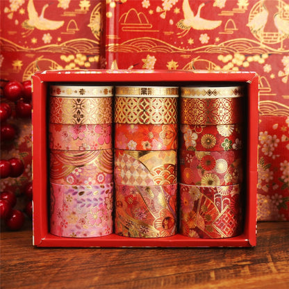 15 rolls Gold Foil Floral Washi Tape