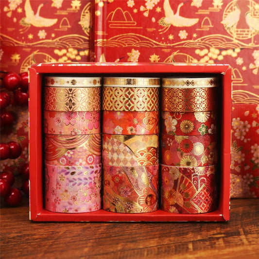 15 rolls Gold Foil Floral Washi Tape