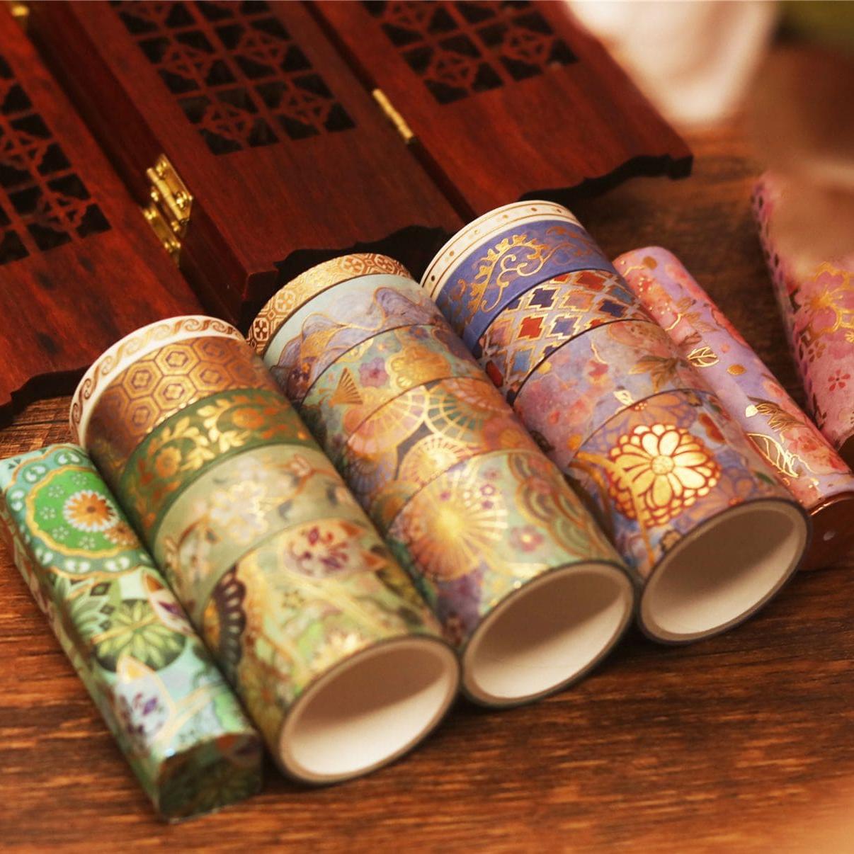 15 rolls Gold Foil Floral Washi Tape