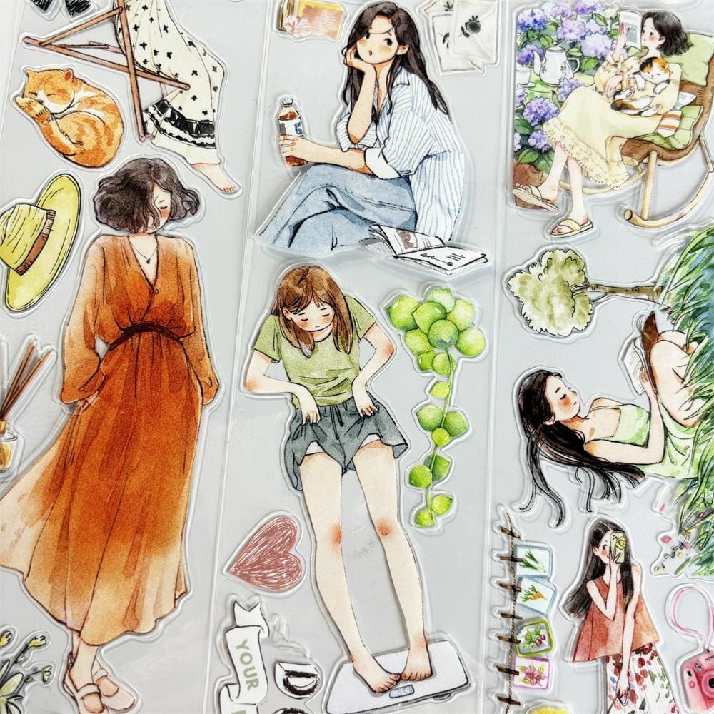 One Loop Die-Cut Cute Girl PET Tape