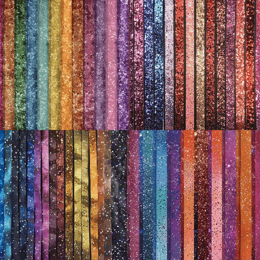 24PCS Multi-Color Glitter Scrapbook Paper