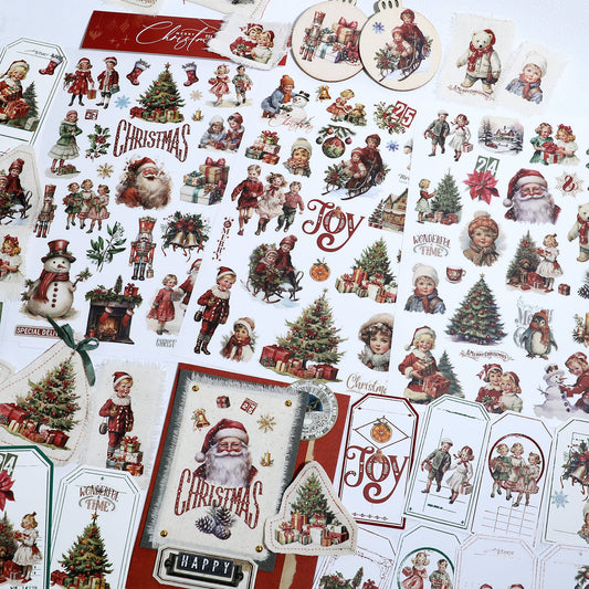 3PCS Vintage Christmas Transfer Stickers