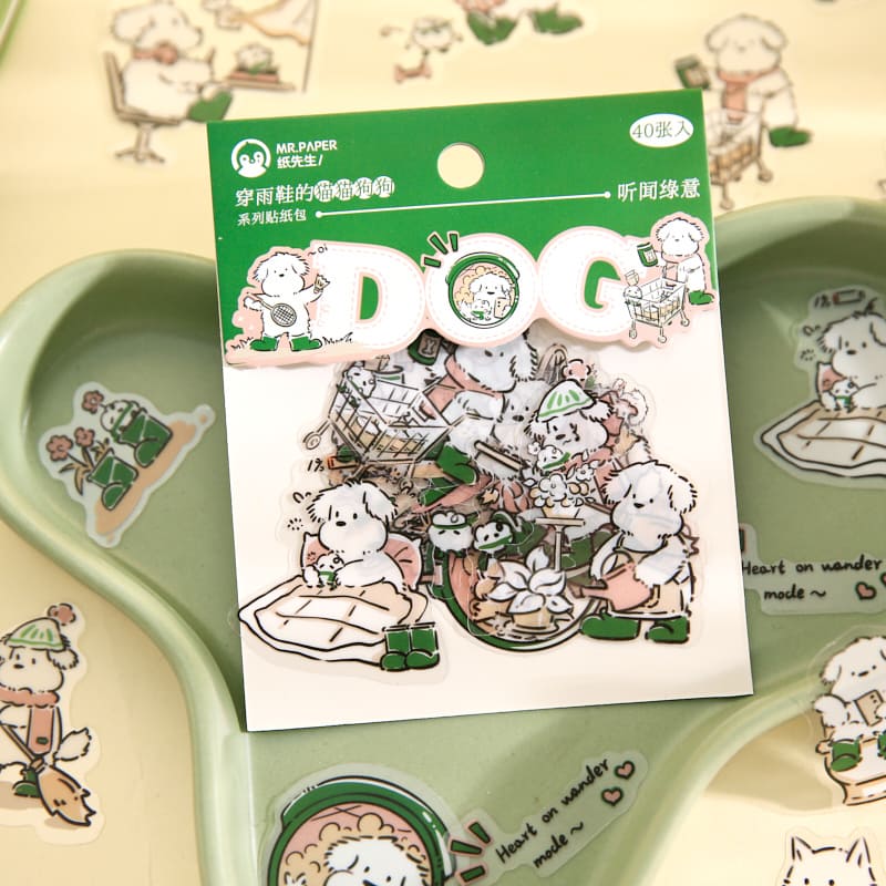 Cats & Dogs in Rain Boots Stickers