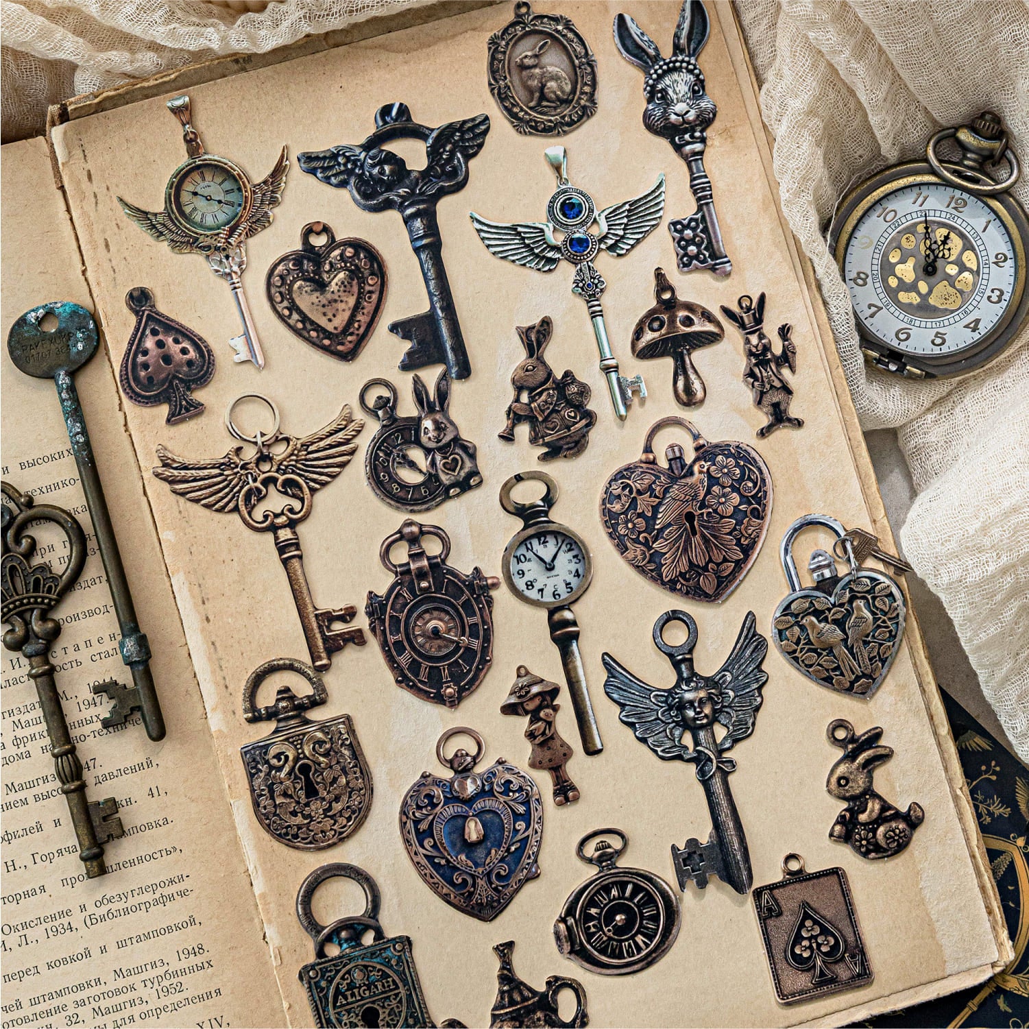 Individual key sticker designs preview – part of key theme sticker set for planners