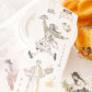 Retail Therapy" washi tape with whimsical shopping scenes 