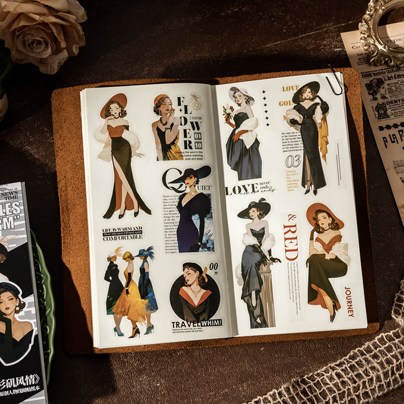 Vintage Elegant Figures Sticker Book