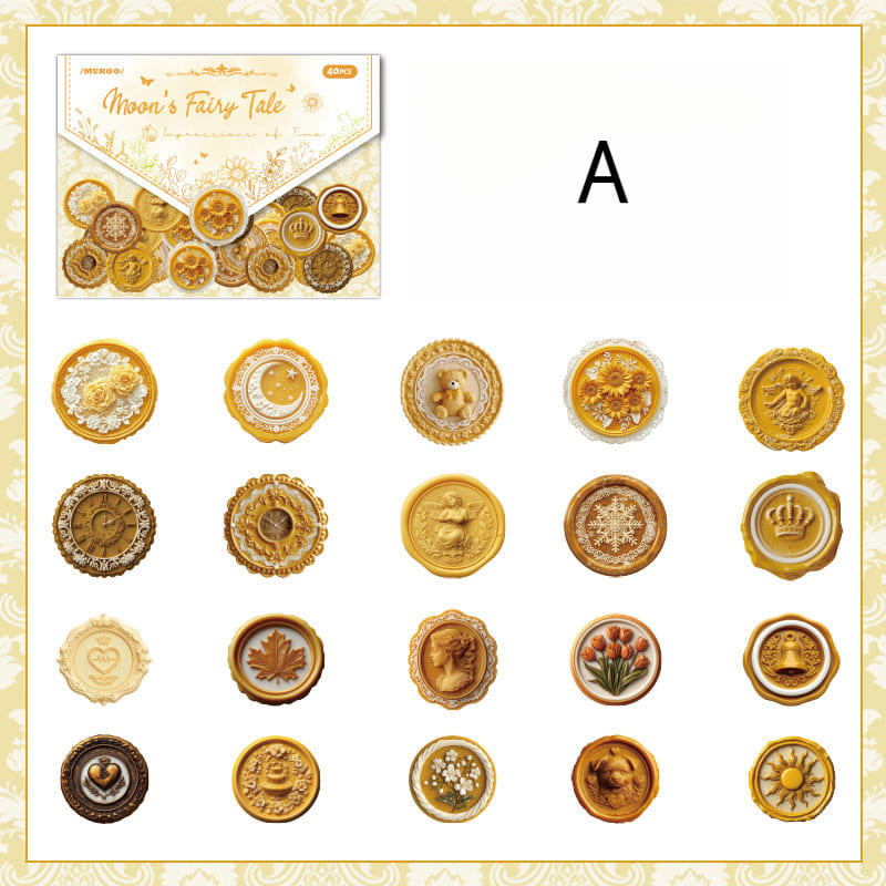 40PCS Wax Seal Series Stickers