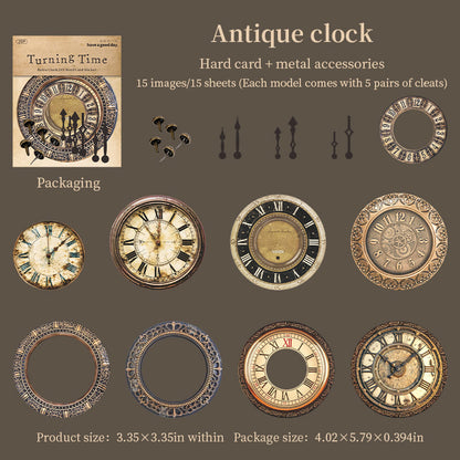 Vintage Clock Sticker Pack