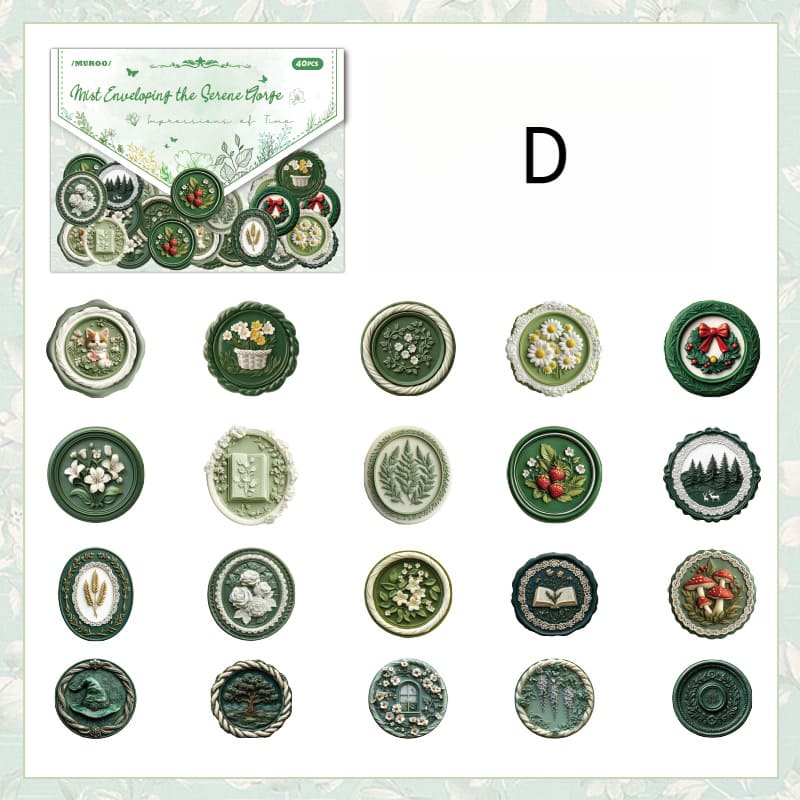 40PCS Wax Seal Series Stickers