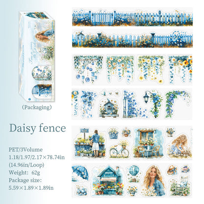 3PCS Floral Theme PET Tape