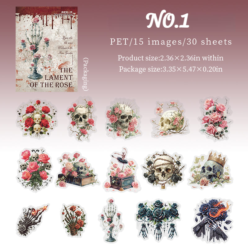 Dark Romantic Gothic Rose Stickers