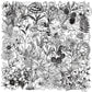 50PCS Black and White Plants Stickers