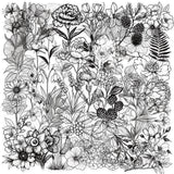 50PCS Black and White Plants Stickers
