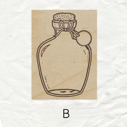 World In A Bottle Wooden Stamp