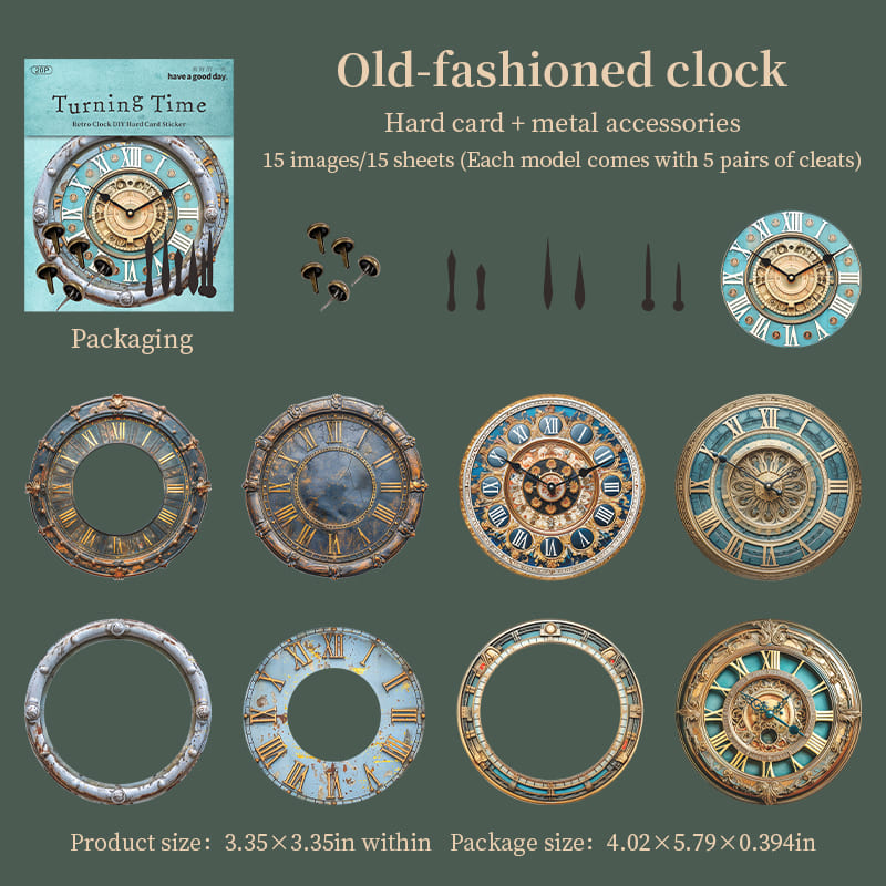 Vintage Clock Sticker Pack