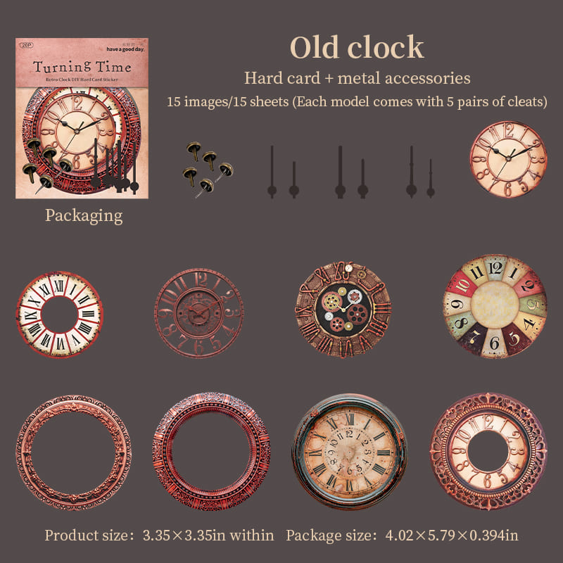 Vintage Clock Sticker Pack