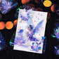 Close-up of purple fireworks PET sticker for creative journaling